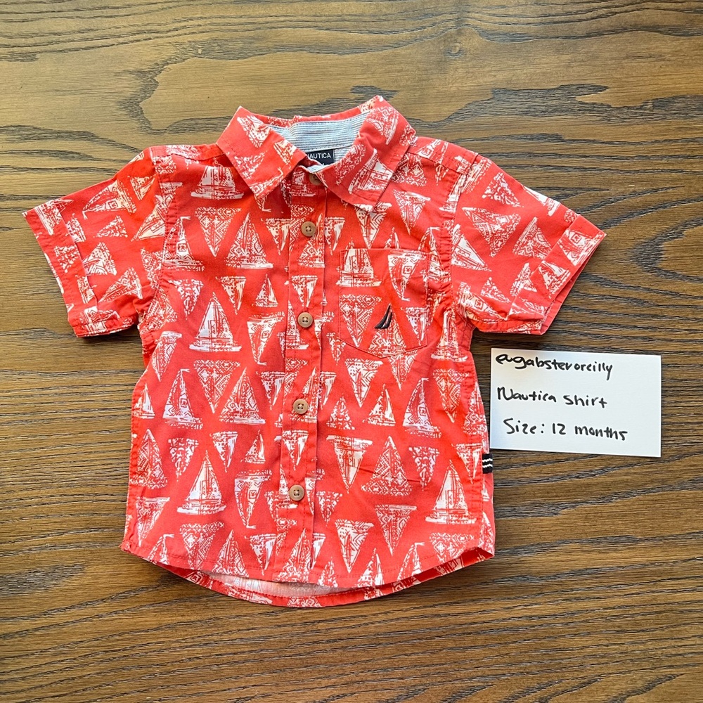 Nautica Kids Red Sailboat Shirt